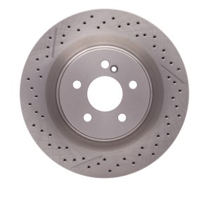 Mercedes-Benz C63 AMG Brake Rotor (1) - Rear - R1 Concepts - Drilled and Slotted - `08-`15